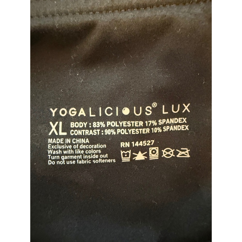 Yogalicious Lux Womens XL Black Camo High Waist Leggings with Pockets RN 144527 - Picture 3 of 7